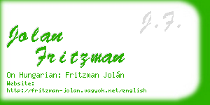 jolan fritzman business card